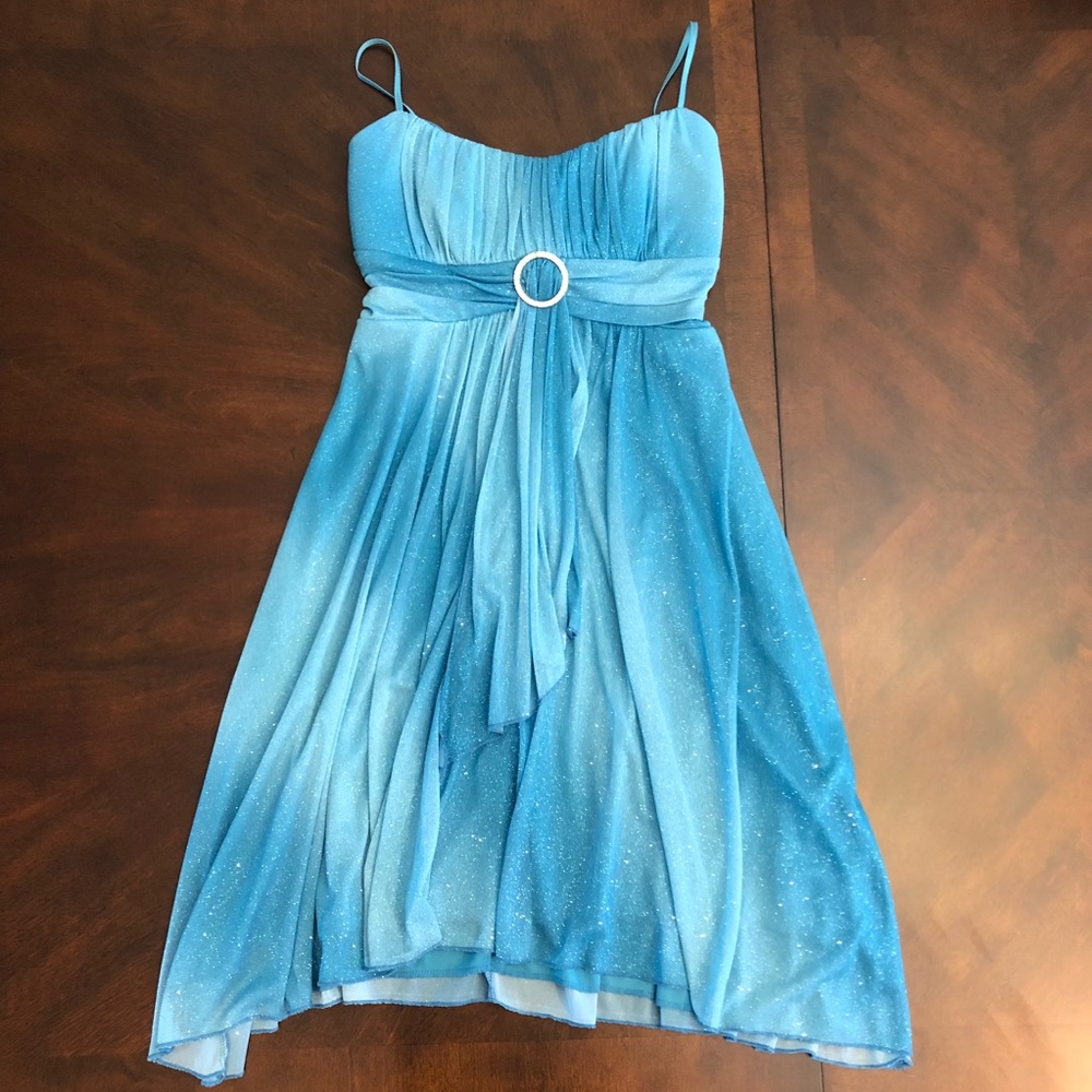 🛑Blue Sparkly Flowy Dress